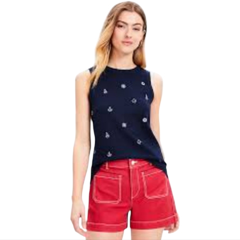 NWT Loft Beach Comber Harbor Tank Top Size‎ Large In Deep Space Blue